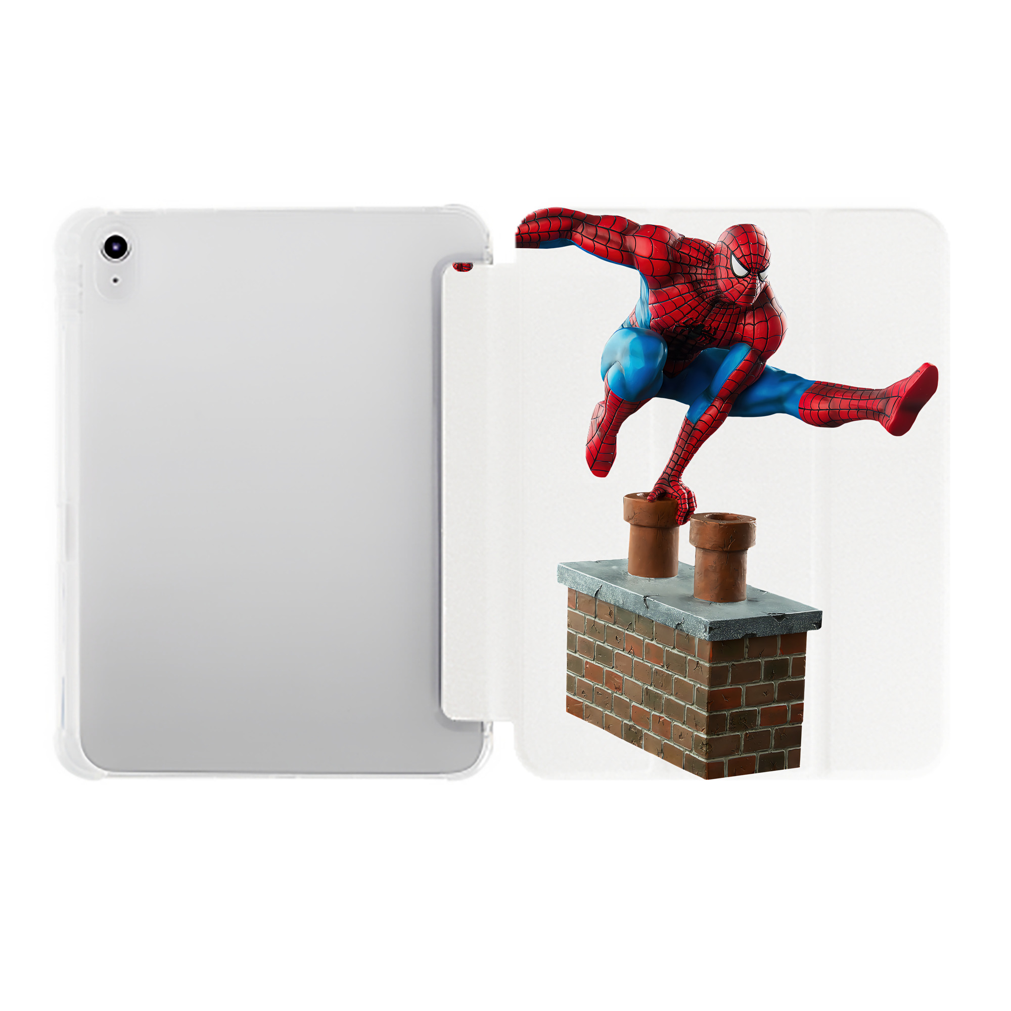 （画像用） Spider Man スパイダーマン IPad ケース ペン収納付き 三つ折りスタンド PUレザー×シリコン 対応機種9.5/10.5/10.9インチ